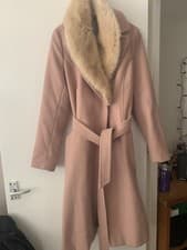 Image of ASOS Midi Skater Coat With Luxe Faux Fur Trim