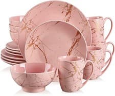 Image of 16Pc Dinner Set Dining Plates Dishes Pasta Cereal Bowl Mugs Set Round Crockery