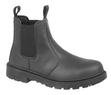 Image of Grafters M808A Work Site Twin Gusset Safety Dealer Boots Black Leather Toe Cap