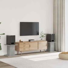Image of Speaker Stands 2 pcs Concrete Grey 30x30x40 cm Engineered Wood vidaXL