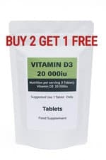 Image of D3 20,000iu Capsules Strong Vitamin D Tablets Supplement for Bones, Immunity
