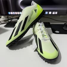 Image of Adidas X CrazyFast.4 TF Football Turf Shoes Size 9.5UK Men Lime Green IE1583