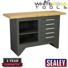 Image of Sealey Workbench with 5 Drawers Ball-Bearing Slides Heavy-Duty Steel