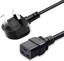 Image of 3 Meters C19 Power Cable UK Mains Plug to IEC 320 14AWG Extension Cord Leads IEC