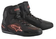 Image of Alpinestars FASTER 3 Rideknit Black/Red Fluo (1030) Motorcycle Riding Shoes
