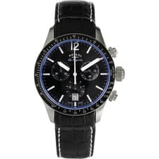 Image of Rotary GS90152/04 Men’s Les Originales Chrono Black Dial Leather Strap Watch