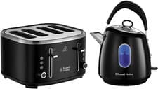 Image of Russell Hobbs, Stylevia Kettle & Toaster Set, Black, STYLB