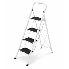 Image of NEW! Foldable 4 Step Ladder Stepladder Non Slip Tread Safety Steel Step