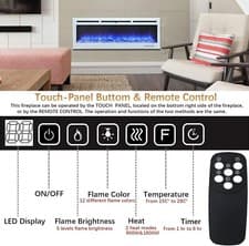 Image of Black colour INMOZATA 120cm Electric Fire Place in black colour