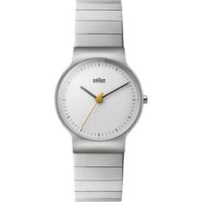 Image of Braun Ladies Slim Watch White Dial Stainless Steel Bracelet BN0211SLBTL