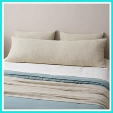 Image of Ultra Soft Waffle Weave Body Pillowcase with Zipper, No Insert, 1Pack 20" x 5...