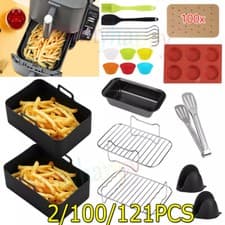 Image of 2- 121PCS Air Fryer Accessories For Ninja SL400 DouleStack 9.5L AF400 Dual Zone