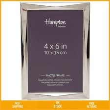 Image of Elegant Silver Photo Frame Polished Finish Portrait Landscape 4x6 10x15cm