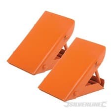 Image of Silverline Folding Steel Wheel Chocks Pair (525748), Multi-Coloured - Multi-Col
