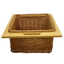 Image of Pull out Wicker Basket Drawer 500mm Kitchen Storage Solution