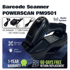 Image of Datalogic POWERSCAN PM9501 Retail Barcode Scanner w/Base & Kit 1 YEAR WARRANTY