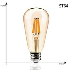 Image of Vintage LED Bulb E27 E14 Filament Warm Light Antique Retro Edison Decor A+ Amber