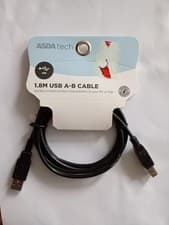 Image of 1.8M USB a to b cable black colur.