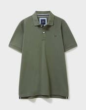 Image of Crew Clothing Men's Classic Pique Polo Shirt – Heritage Olive, 100% Cotton
