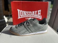 Image of Lonsdale Grey Leather Upper Lambo Trainers. RRP £74.99
