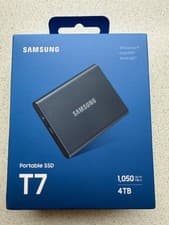 Image of Samsung T7 Portable SSD 4TB Grey – Brand New & Sealed – USB 3.2 External Drive