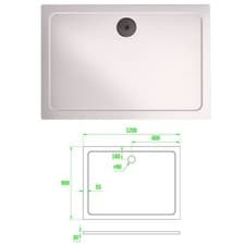 Image of Ocean White Stone Gel Coated Resin Rectangle Shower Tray - Various Sizes