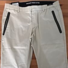 Image of Hugo Boss Cotton Blend Stretch Trousers With Taped Pockets. New With Tags.