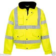 Image of HI VIZ VIS JACKET HIGH VISIBILITY REFLECTIVE WATERPROOF WORKWEAR PADDED HOODED