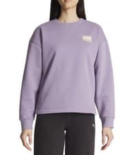 Image of PUMA Women's Fleece Crewneck Sweatshirt Badge, Purple,Size Large