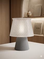 Image of Modern Table Lamp 25cm Grey Textured Base Clear Shade LED Bulb Included