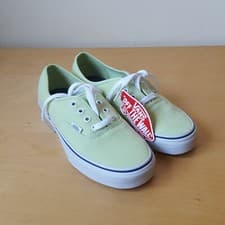 Image of Vans Authentic Size Uk 4.5 Canvas trainers Shadow Lime True White BNWT