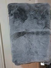 Image of Roscose Faux Fur Throw 130x150cm - Smoke Grey Heavy, Soft &Luxurious By Gallery
