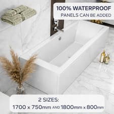 Image of Double Ended Square Bath 1700x750 / 1800x800 Panel Option