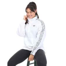 Image of Adidas Women's Half Zip Windbreaker Jacket Size M S XS White RRP £75 Originals