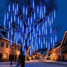 Image of Meteor Shower Lights Outdoor, Christmas Lights 20 Tubes 960 LEDs IP65 Waterproo