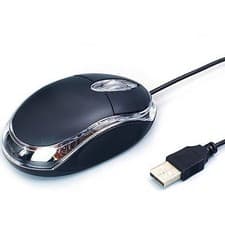 Image of Wired USB Optical Mouse – LED Scroll Wheel Computer Laptop PC Mice Black