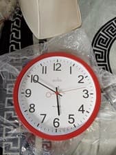 Image of Acctim “Kempston” 35cm Station Wall Clock, Red - NEW RRP £37