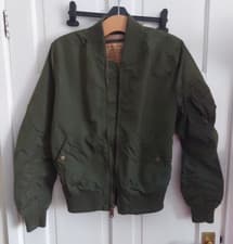 Image of Alpha Industries MA1 TT Mens Bomber Jacket Size Uk Small Khaki Green