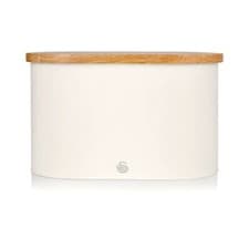 Image of Swan Nordic Bread Bin with Wooden Lid SWKA17512WHTN - in White
