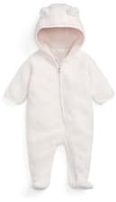 Image of Polo Ralph Lauren Baby Girl Bear Teddy Fleece Pramsuit Pink 3M BNWT RRP £159