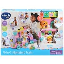 Image of VTech Baby 4-in-1 Alphabet Train Ride On Pink ( SMY)