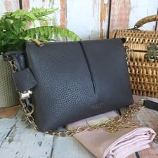 Image of NEW! Radley London Crossbody Bag Small Hillgate Place Chain Thunder Grey Leather
