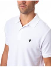 Image of US polo assn Mens Pique Polo Shirt in White colour