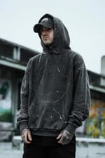 Image of Stay Cold Apparel Hoodie Size L - Reign Of Blood - (Acid Washed Storm) 400GSM 