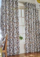 Image of Catherine Lansfield Reno Ring top Curtains 117 x 183 - 46" x 72"