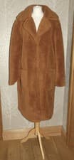 Image of JOE BROWNS DEEP CAMEL FAUX FUR BORG TEDDY LONGLINE OVER COAT UK 18 BNWOT