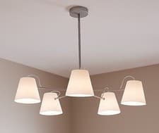 Image of Syenite White & Silver 5 Bulb Lamp Pendant Ceiling Lounge Light