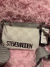 Image of BN Steve Madden Burgent Crossbody Multi Bag White/Grey Rrp £89.99