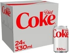 Image of Diet Coke Can Cola, Box 330 ml (Pack of 24) Fast Delivery