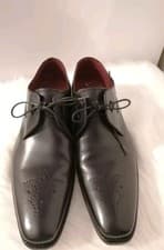Image of Loake Powers UK 7. Black Semi Brogue Brand New. RRP £180 Leather